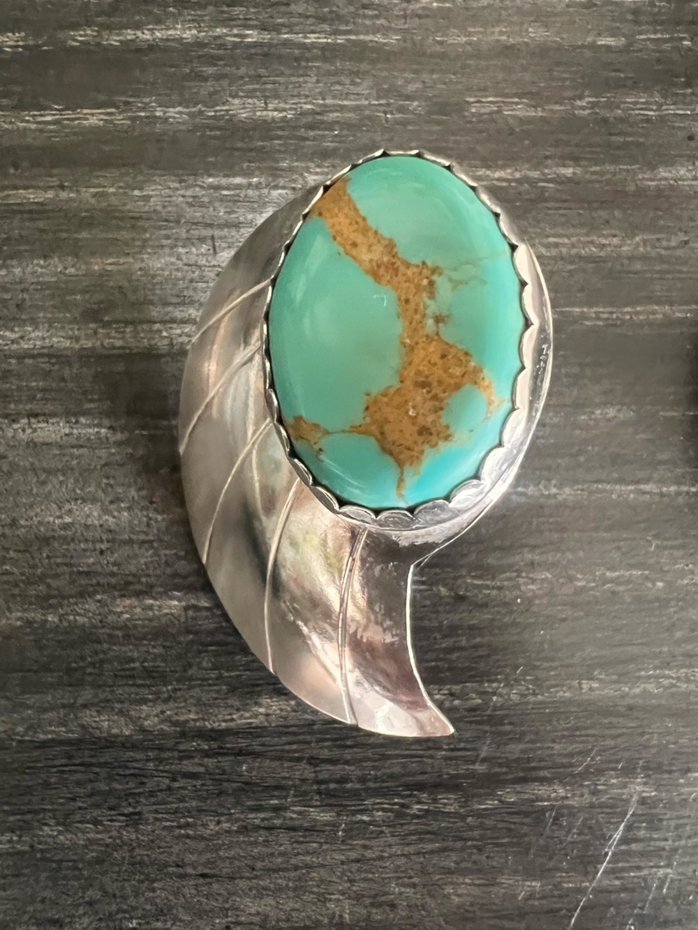 Turquoise Stone Silver Wing Earrings - Turquoise - Picture 4 of 6